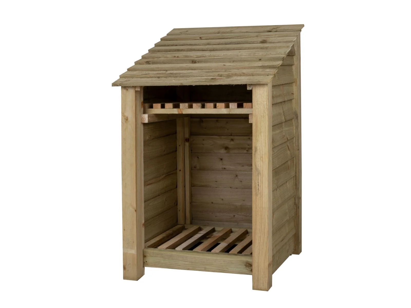 Wooden Log Store with Shelf W-79cm, H-126cm or 180cm, D-88cm - Image 3