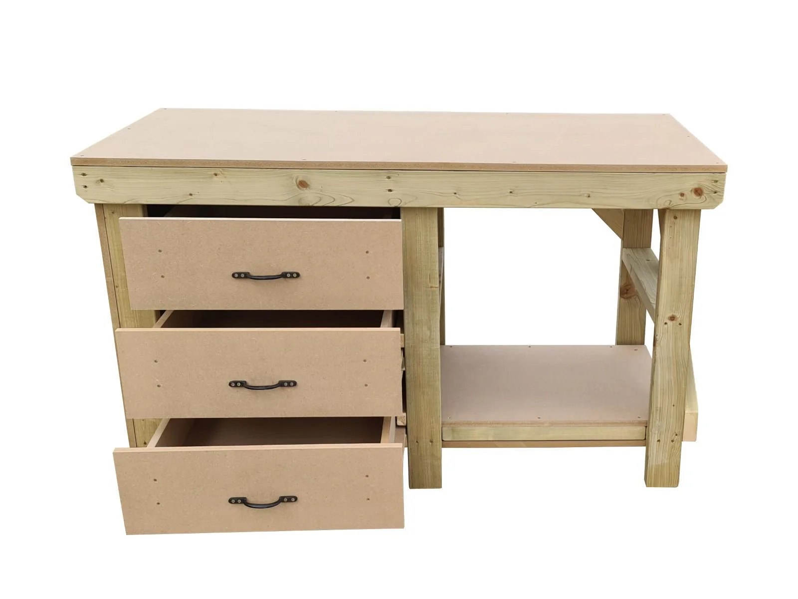 Wooden MDF top tool cabinet workbench with storage shelf (V.7) - Image 6