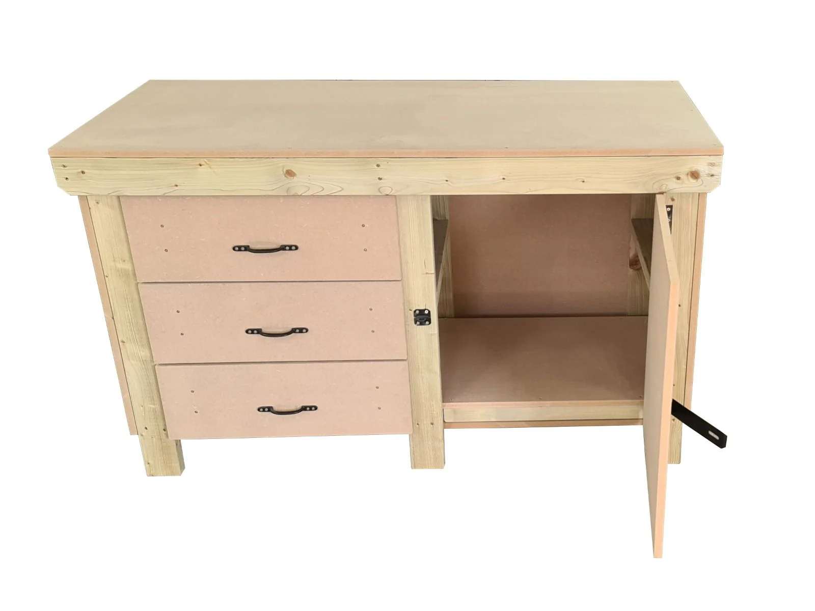 Wooden MDF top workbench, tool cabinet with lockable cupboard (V.3) - Image 3