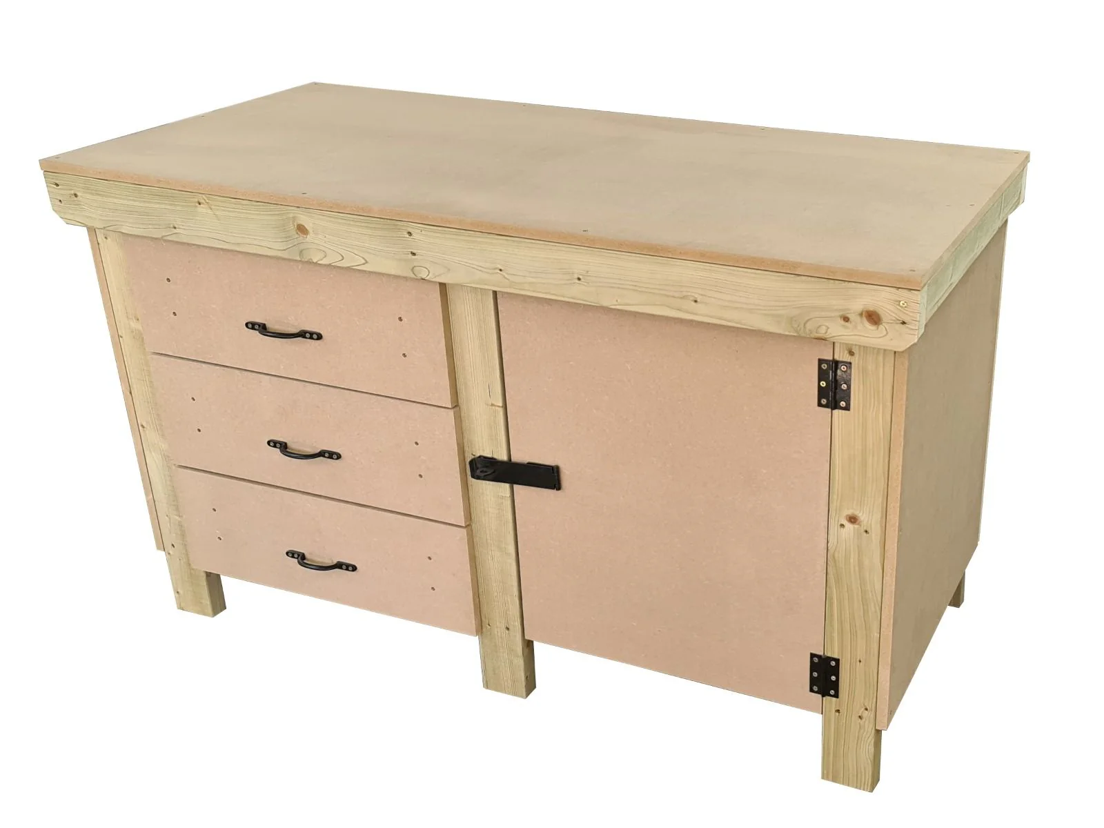 Wooden MDF top workbench, tool cabinet with lockable cupboard (V.3) - Image 5
