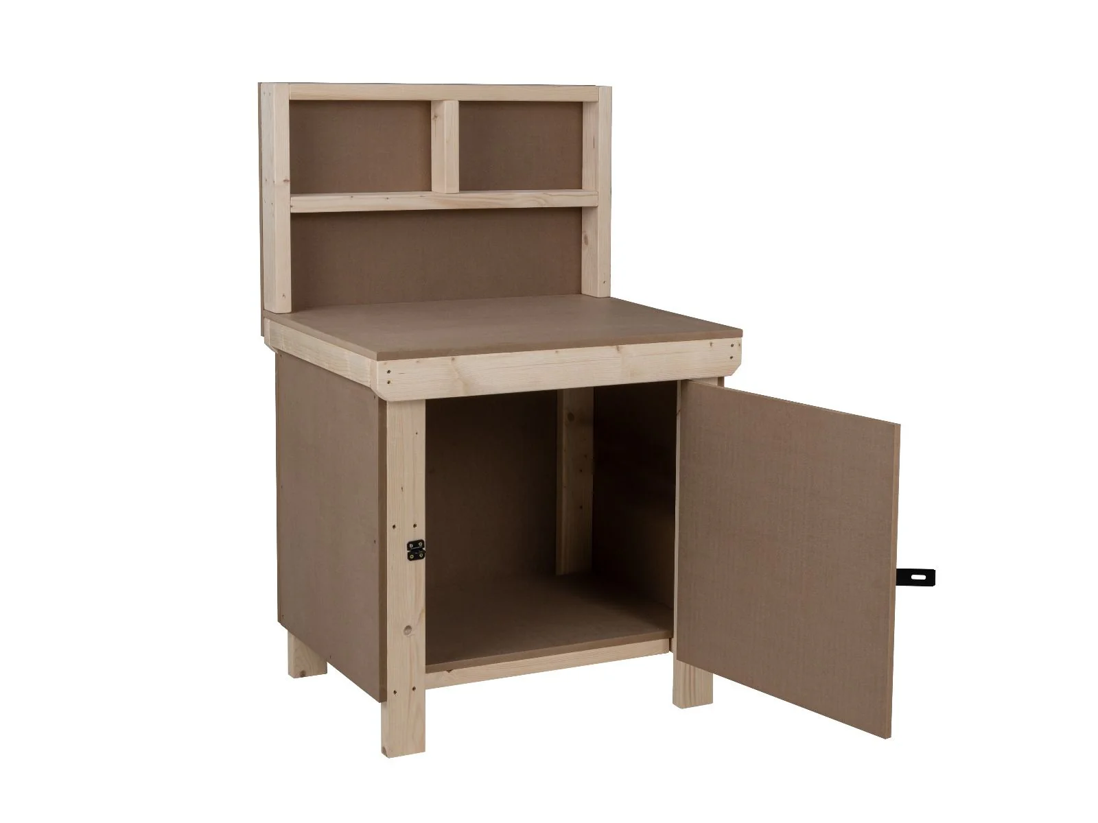 Wooden MDF Top Workbench With Lockable Cupboard (V.9) with back panel - Image 3