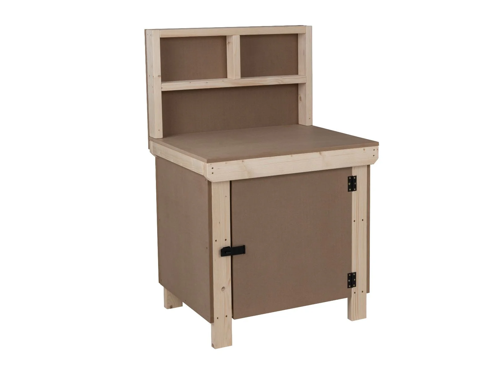 Wooden MDF Top Workbench With Lockable Cupboard (V.9) with back panel - Image 4