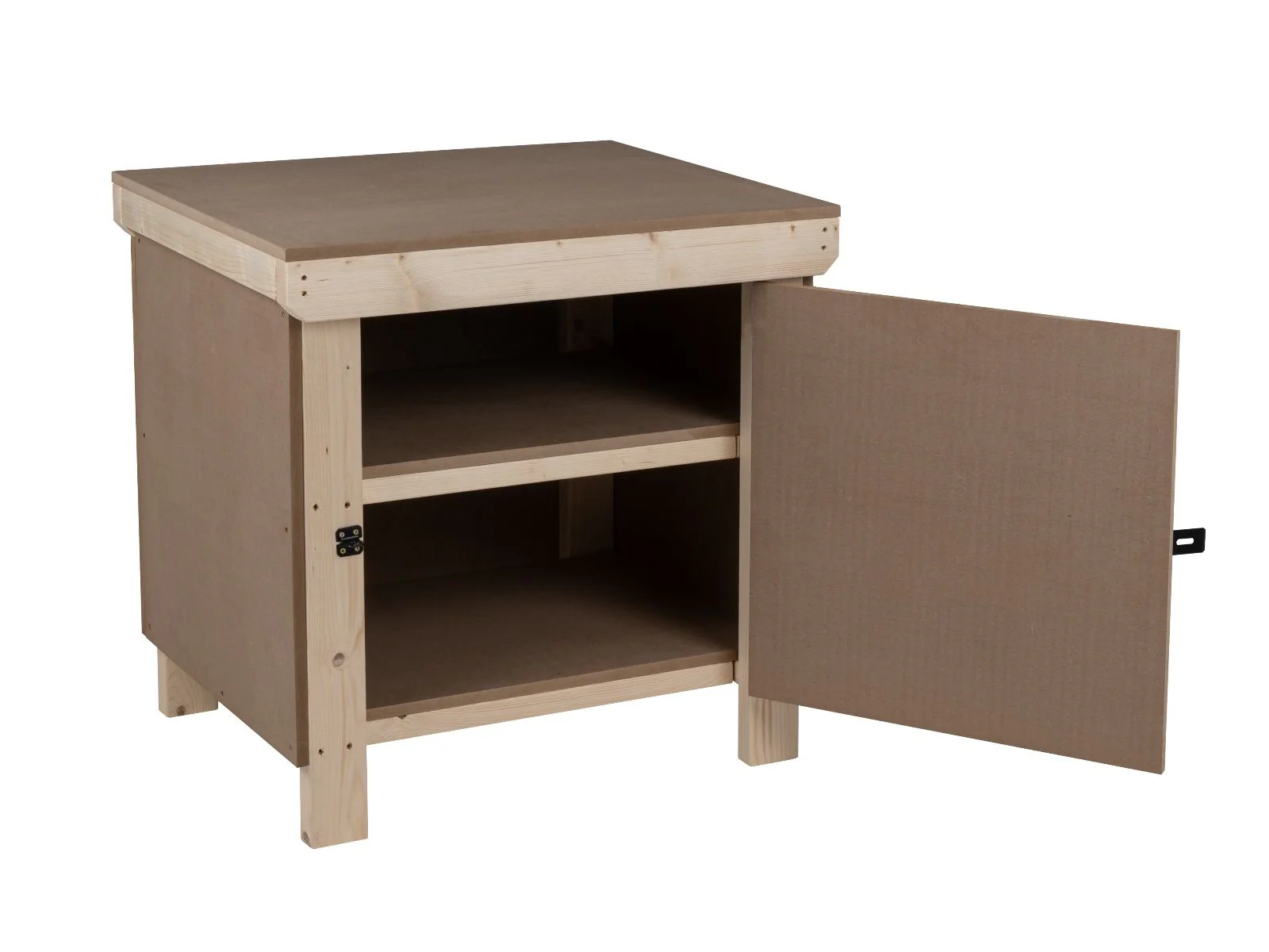 Wooden MDF Top Workbench With Lockable Cupboard (V.9) with double shelf - Image 3