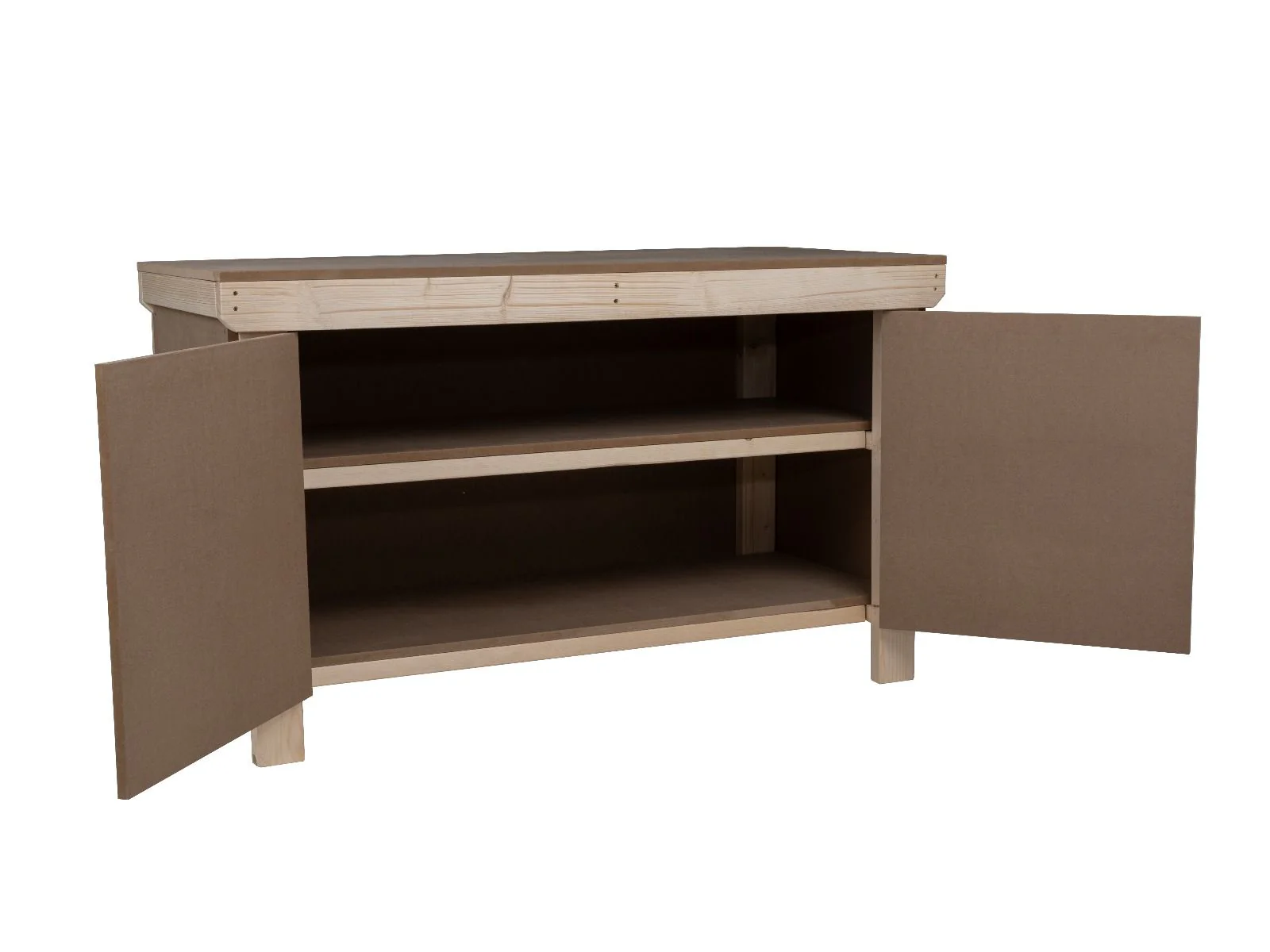 Wooden MDF Top Workbench With Lockable Cupboard (V.9) with double shelf - Image 4