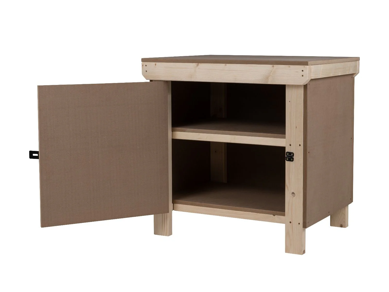 Wooden MDF Top Workbench With Lockable Cupboard (V.9) with double shelf - Image 5