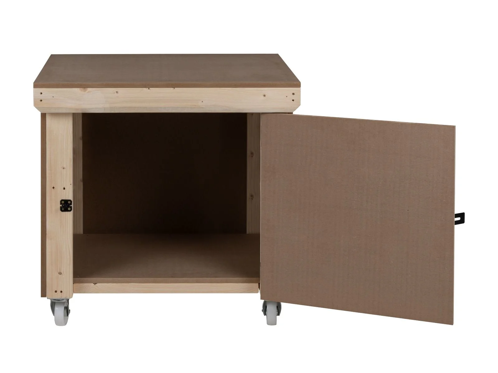 Wooden MDF Top Workbench With Lockable Cupboard (V.9) with wheels - Image 3