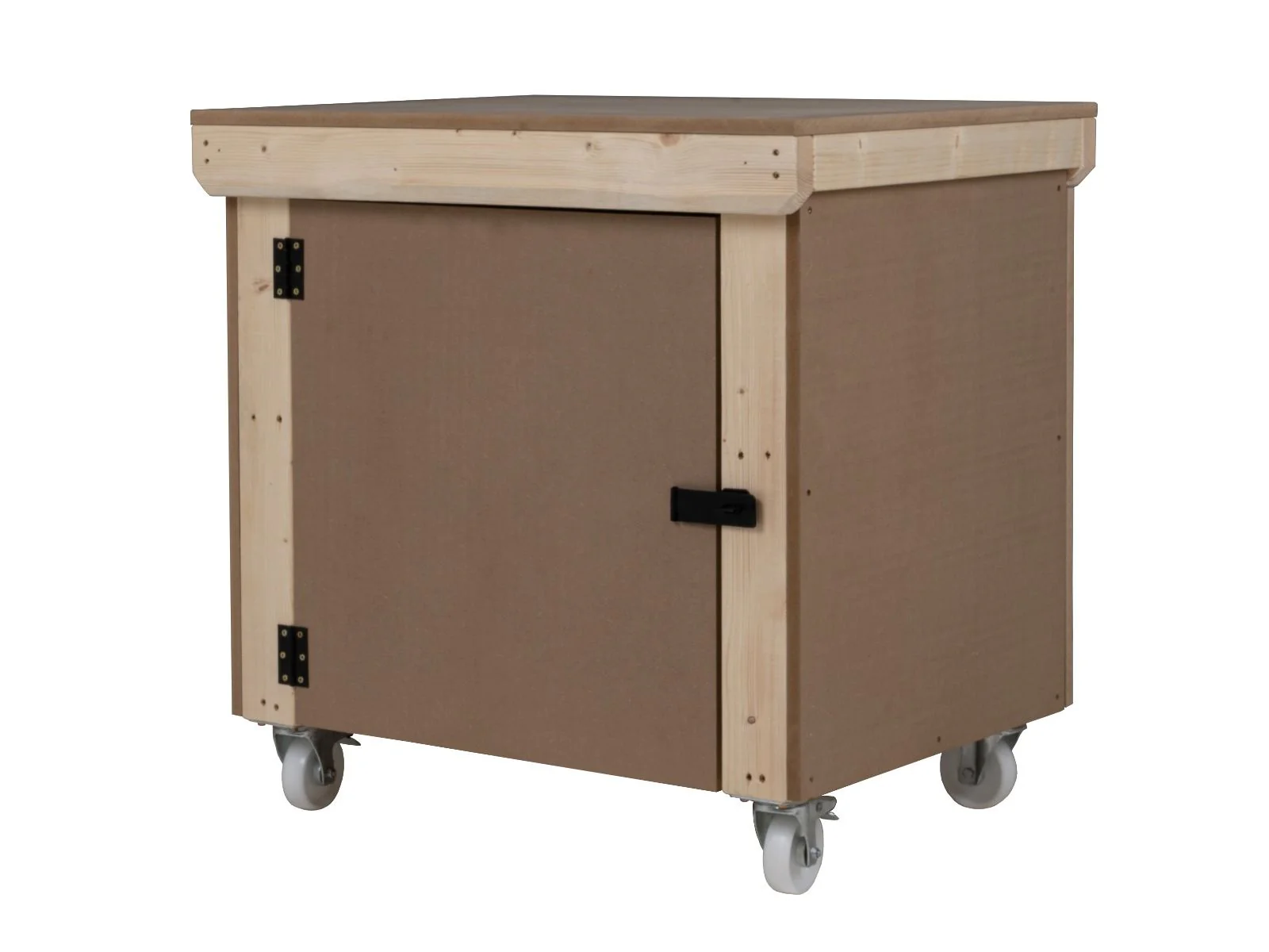 Wooden MDF Top Workbench With Lockable Cupboard (V.9) with wheels - Image 4