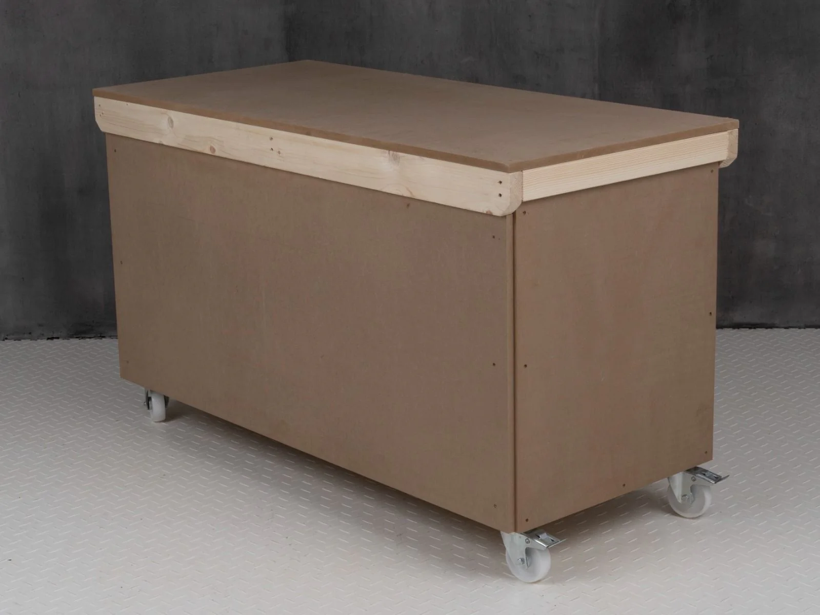 Wooden MDF Top Workbench With Lockable Cupboard (V.9) with wheels - Image 5