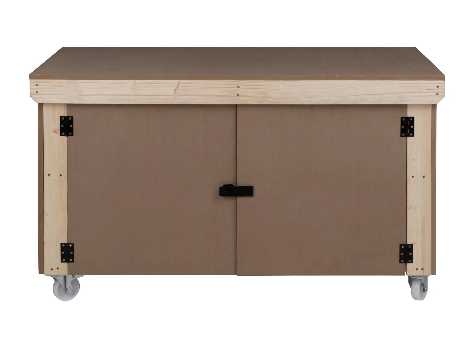 Wooden MDF Top Workbench With Lockable Cupboard (V.9) with wheels - Image 7