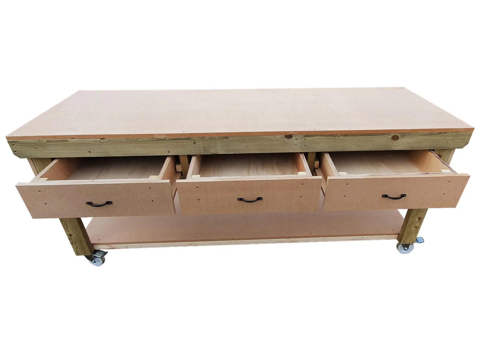 Wooden MDF workbench, tool cabinet with drawer (V.1) with wheels - Image 10
