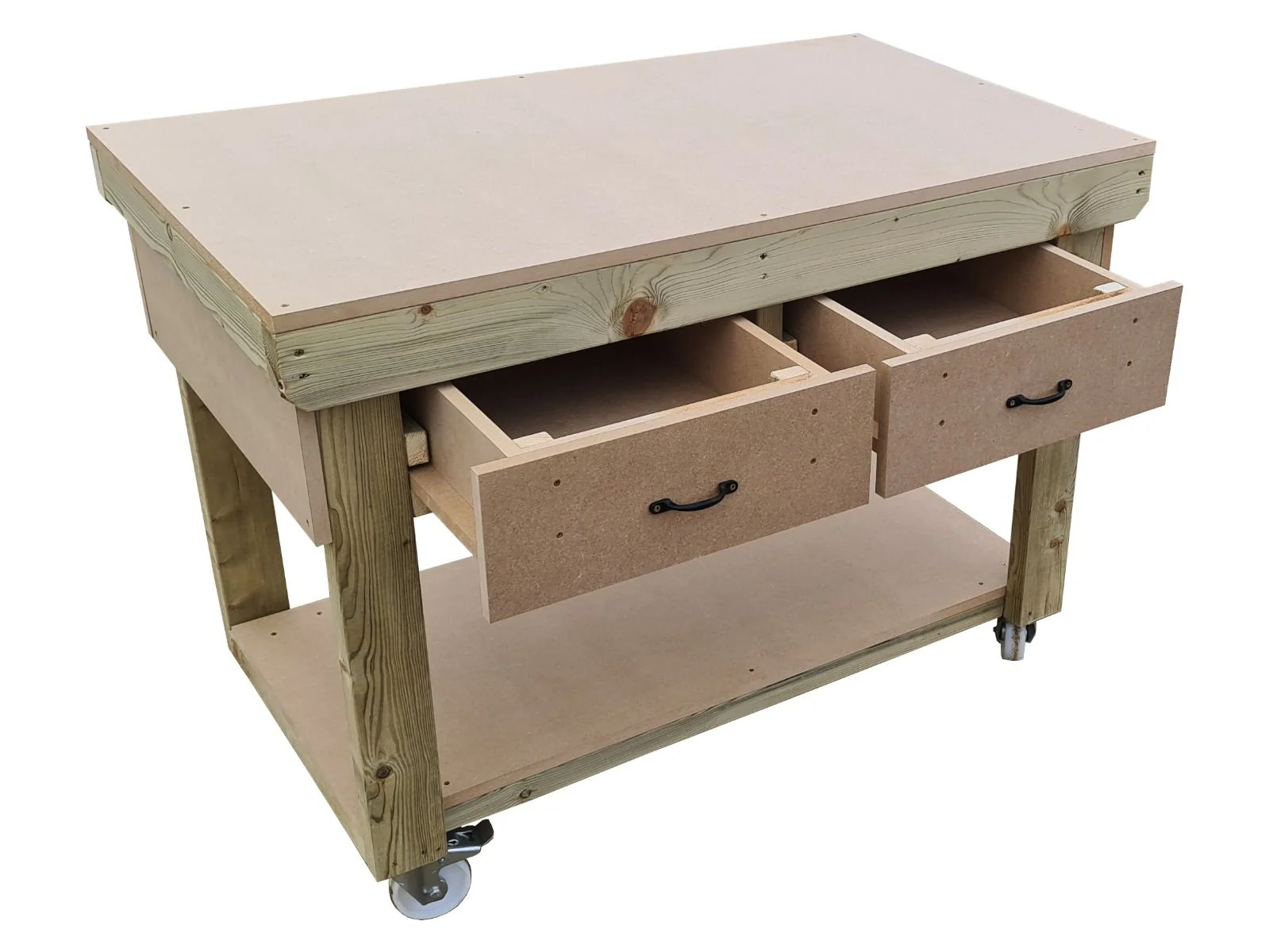 Wooden MDF workbench, tool cabinet with drawer (V.1) with wheels - Image 4