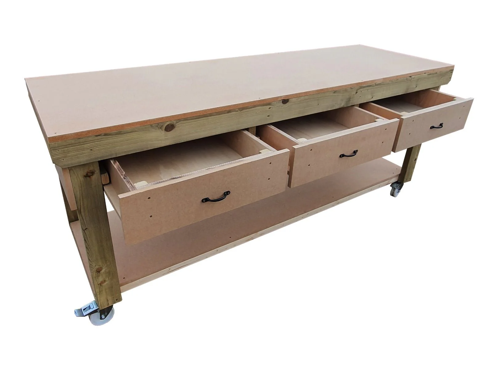 Wooden MDF workbench, tool cabinet with drawer (V.1) with wheels - Image 7