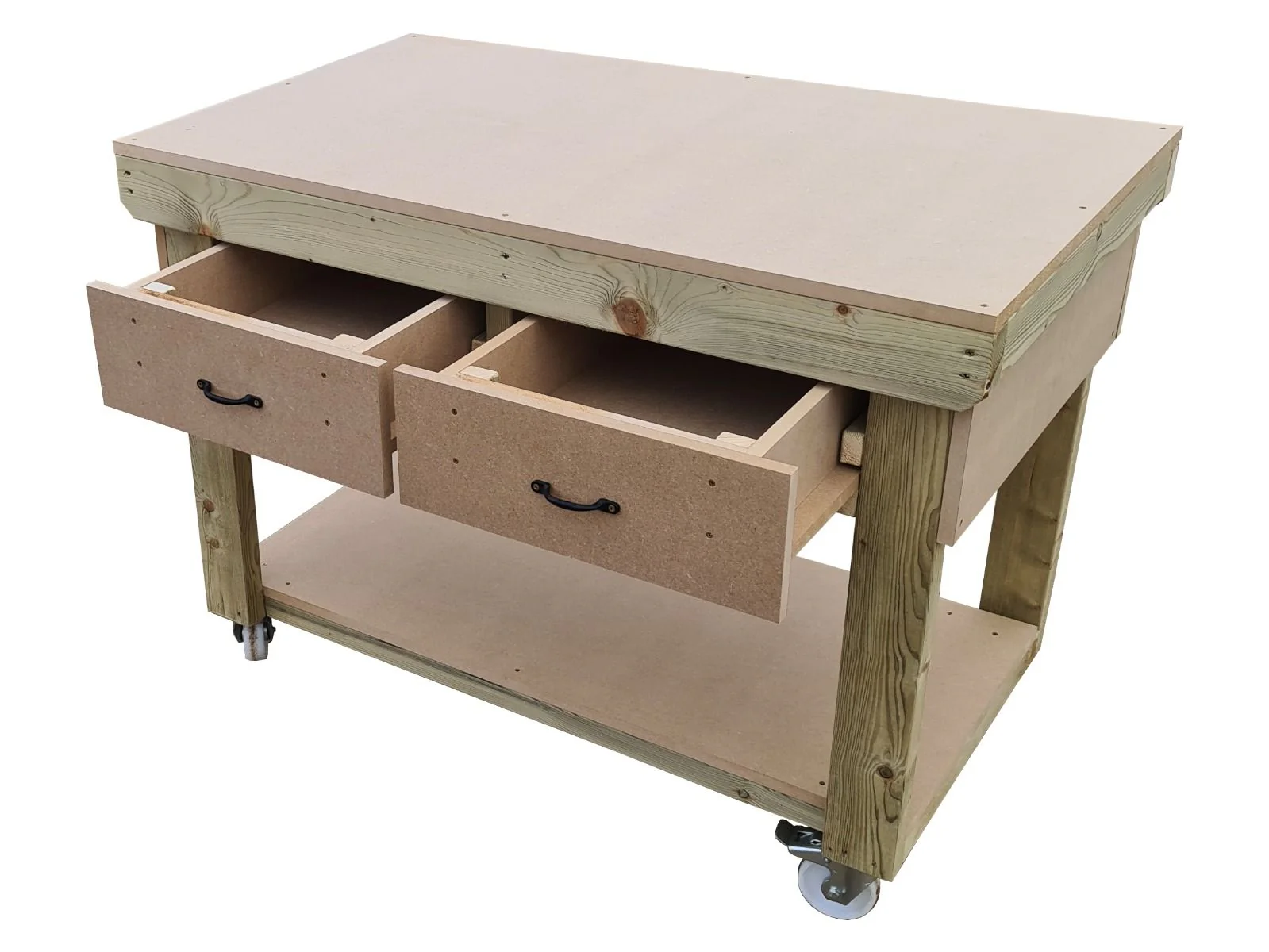 Wooden MDF workbench, tool cabinet with drawer (V.1) with wheels - Image 9