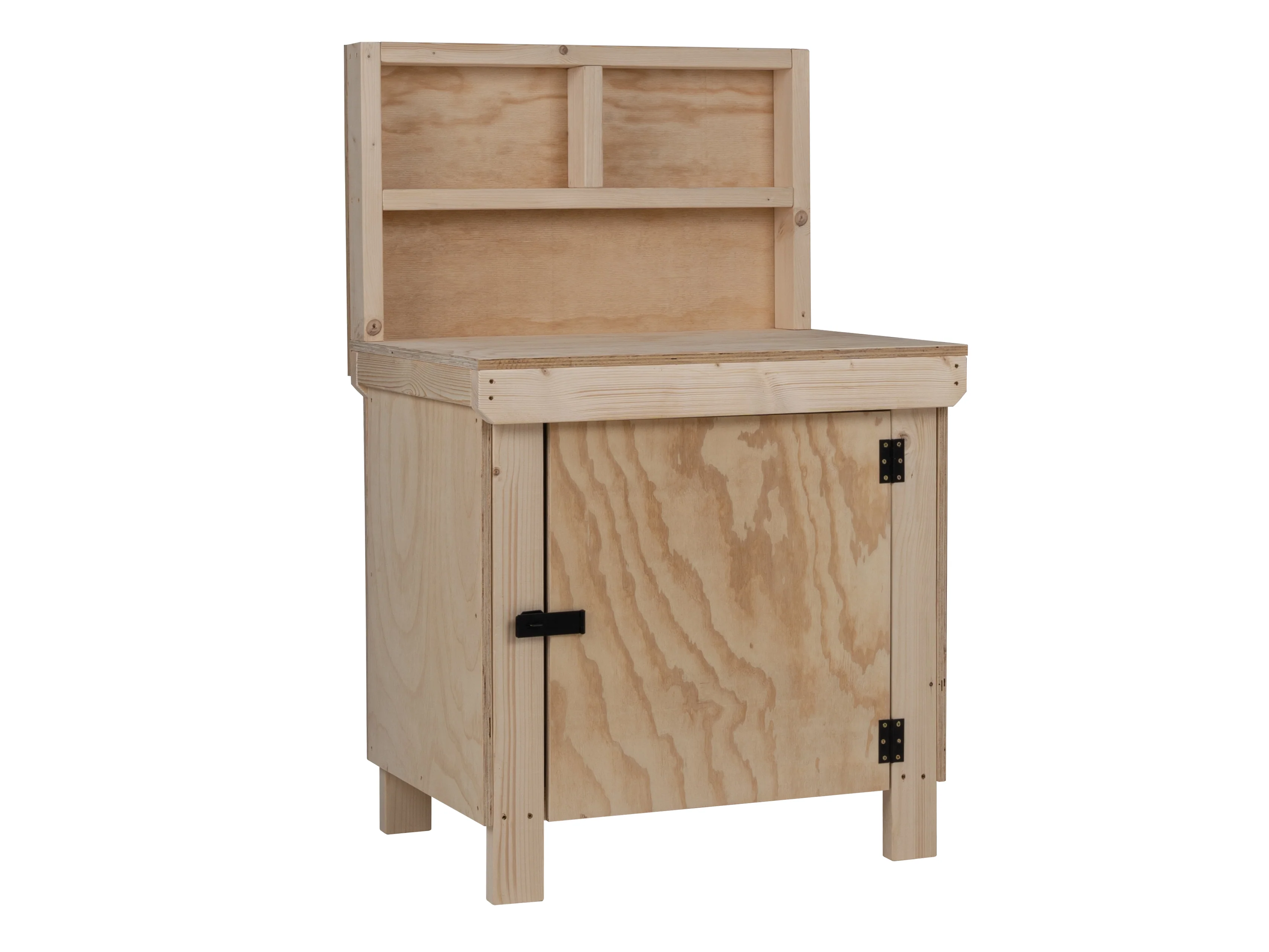 Wooden Plywood Top Workbench With Lockable Cupboard (V.9) With back panel - Image 3