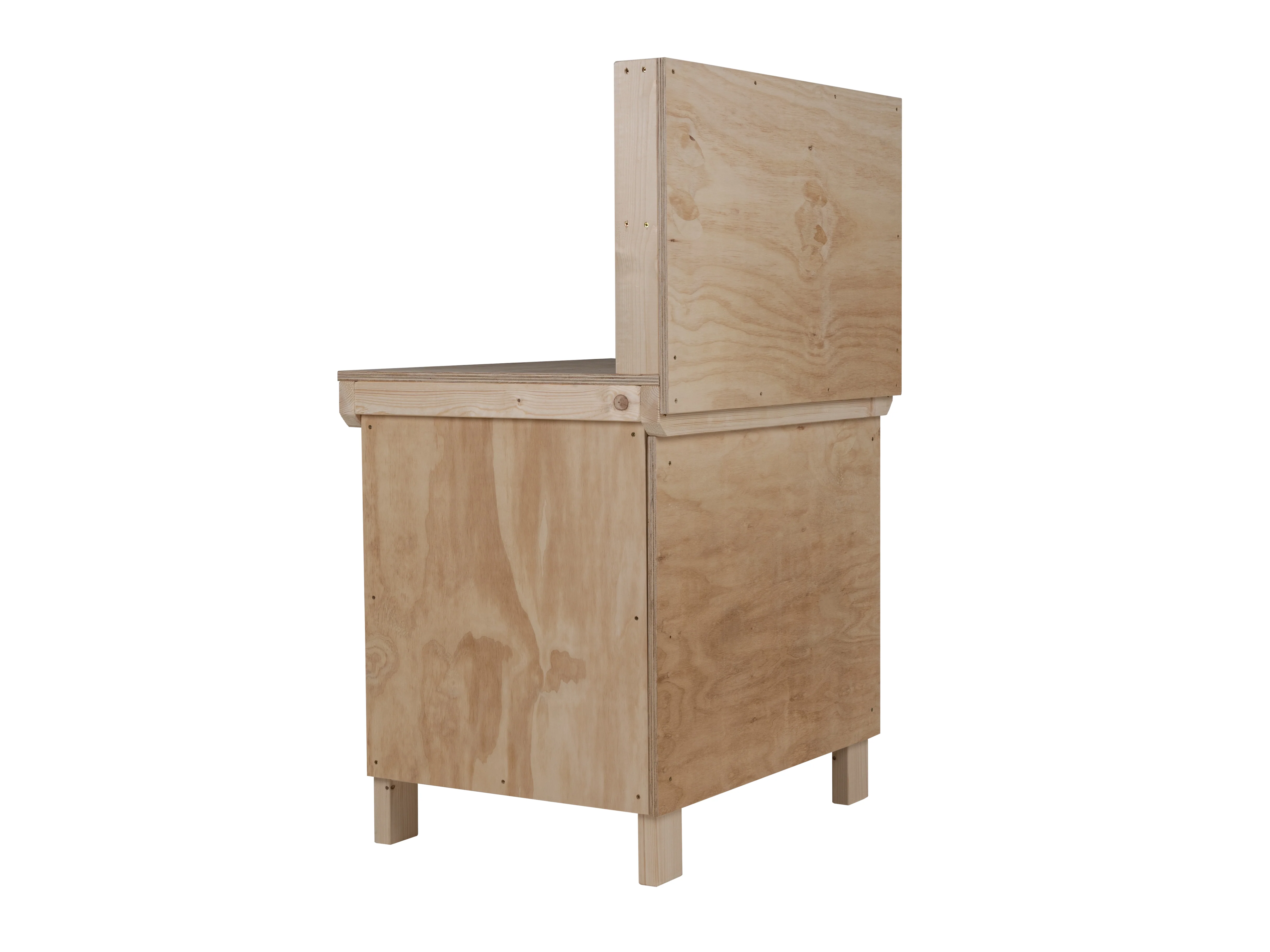 Wooden Plywood Top Workbench With Lockable Cupboard (V.9) With back panel - Image 5