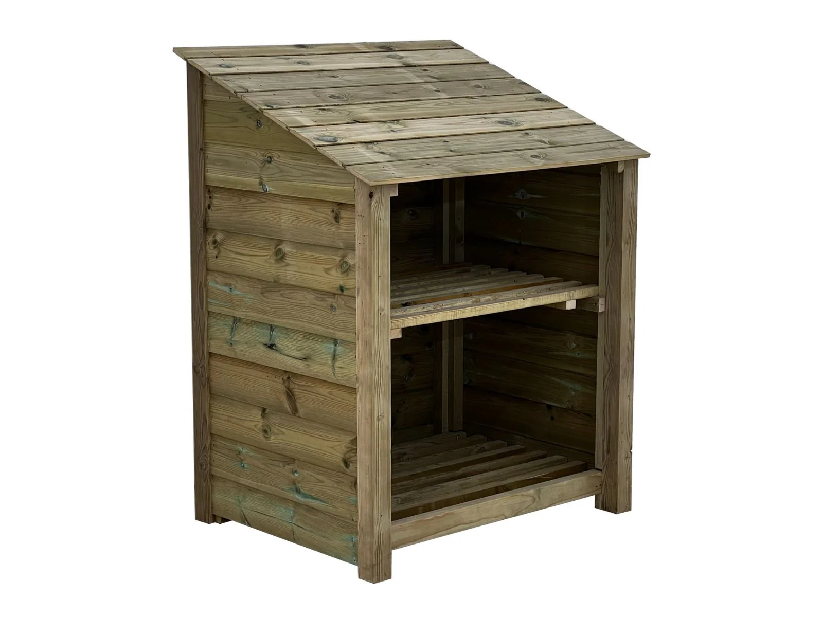 Wooden Premium Tongue/Groove Log Store with Shelf (W-99cm, H-126cm or H-180cm, D-88cm) - Image 6