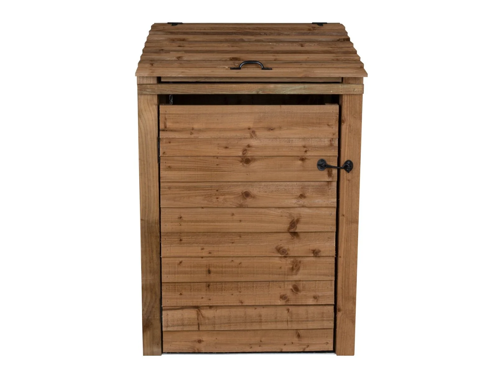 Wooden Wheelie Bin Store, Brown Finish - Image 9
