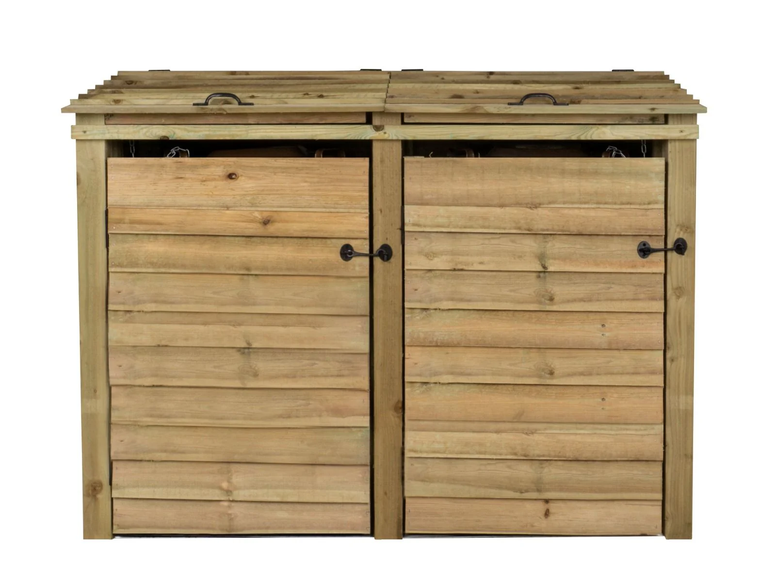 Wooden Wheelie Bin Store, Natural Finish - Image 12