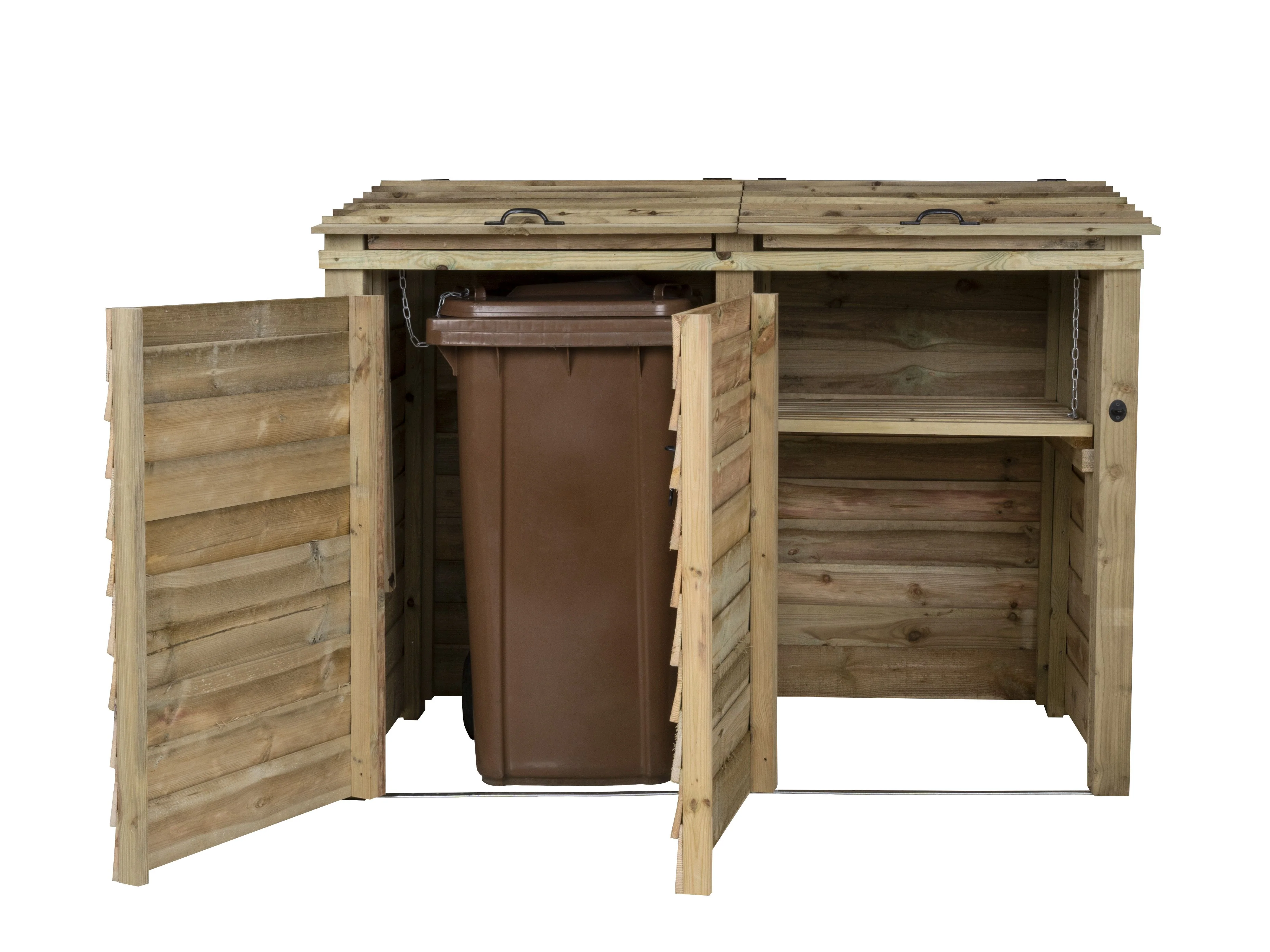 Wooden Wheelie Bin Store, Natural Finish - Image 14