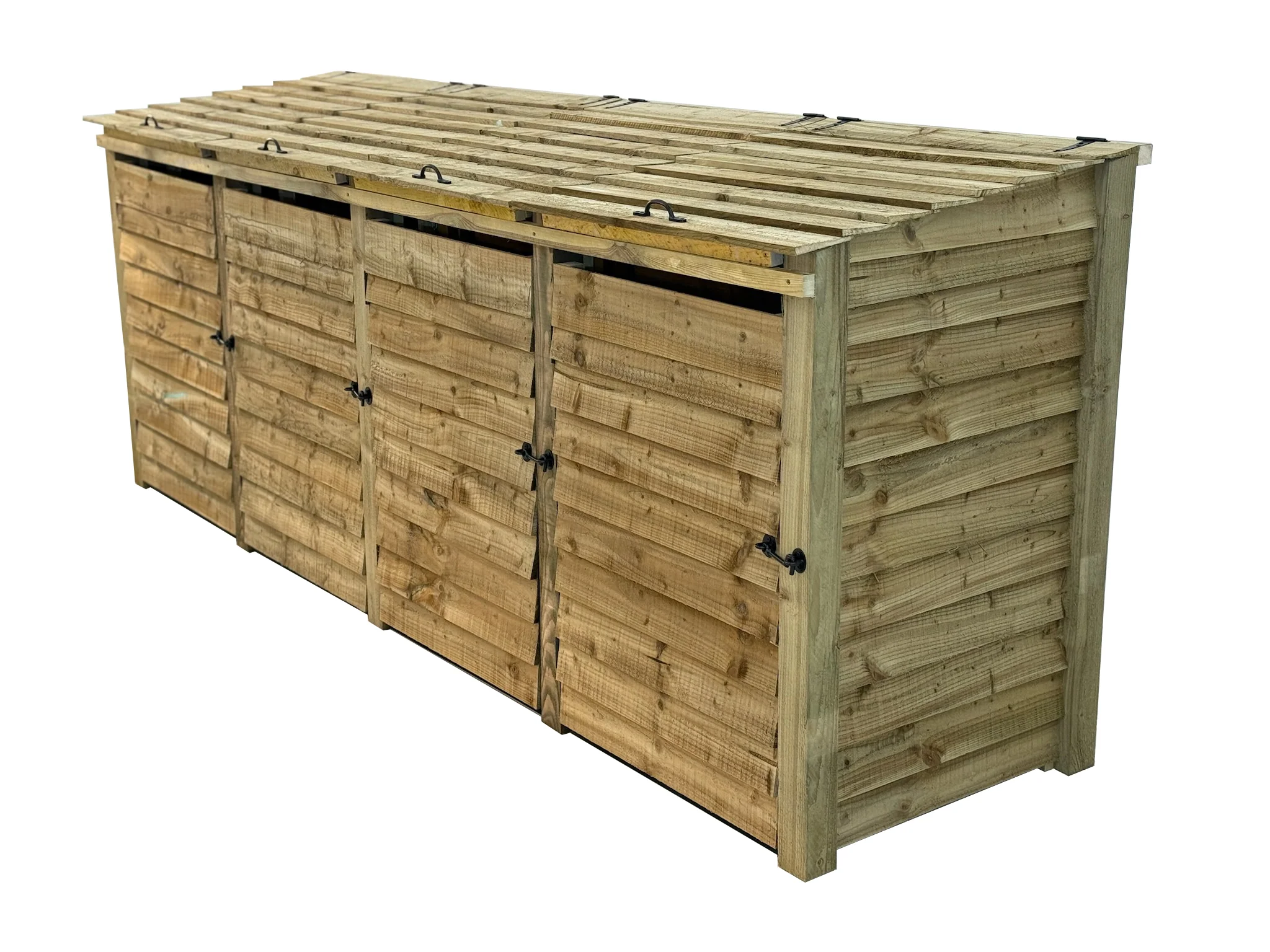 Wooden Wheelie Bin Store, Natural Finish - Image 15