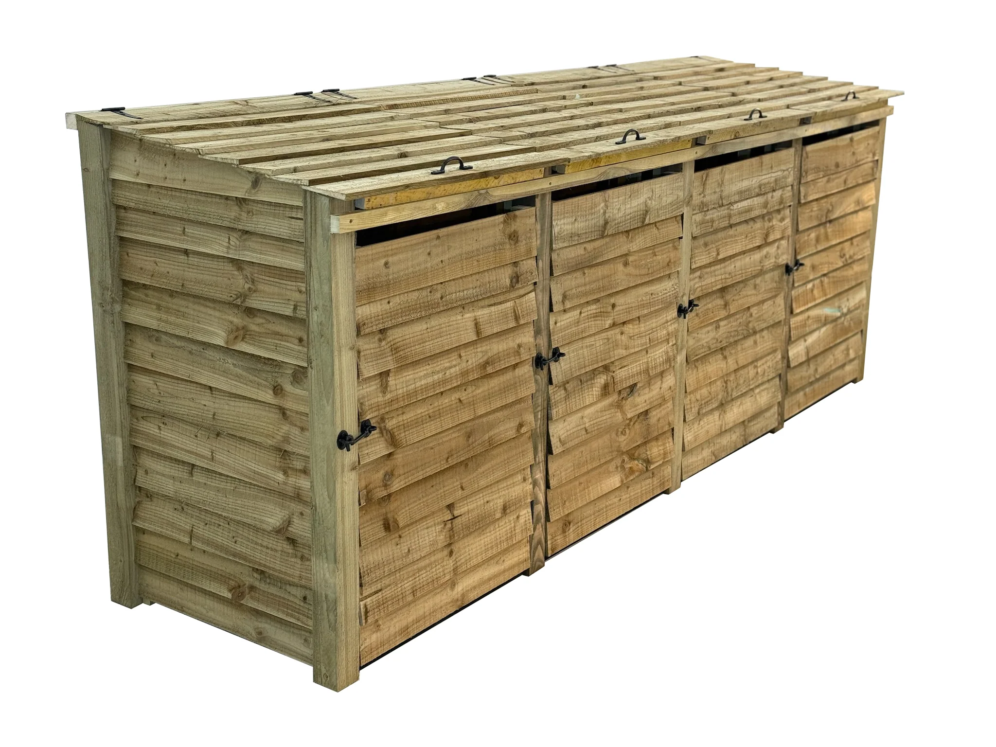 Wooden Wheelie Bin Store, Natural Finish - Image 16