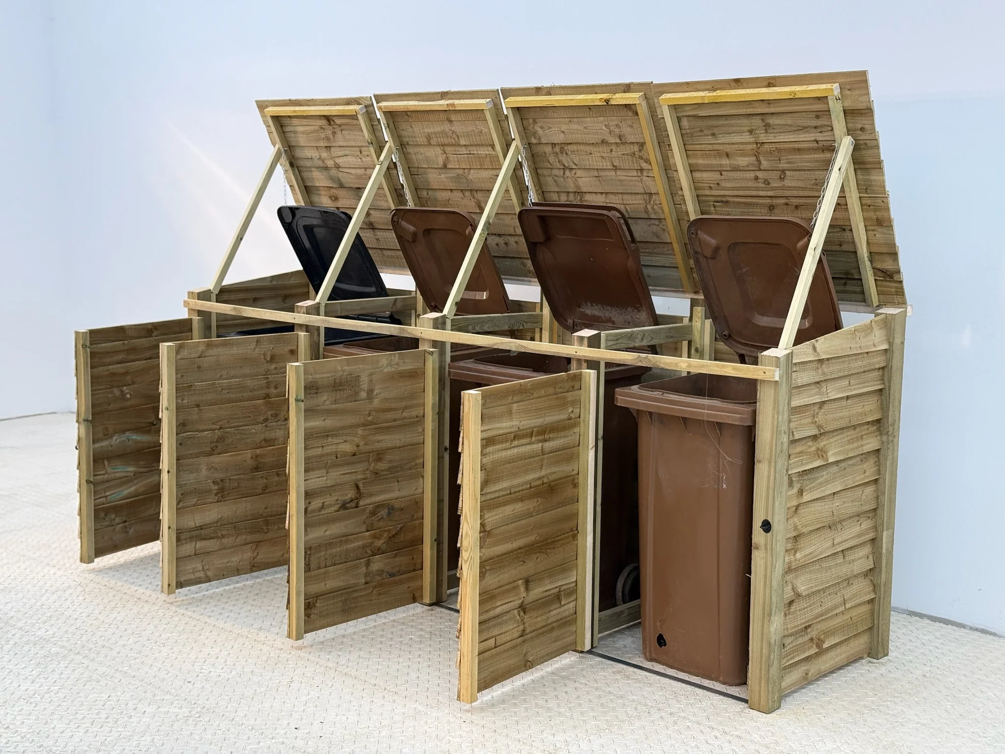 Wooden Wheelie Bin Store, Natural Finish - Image 18