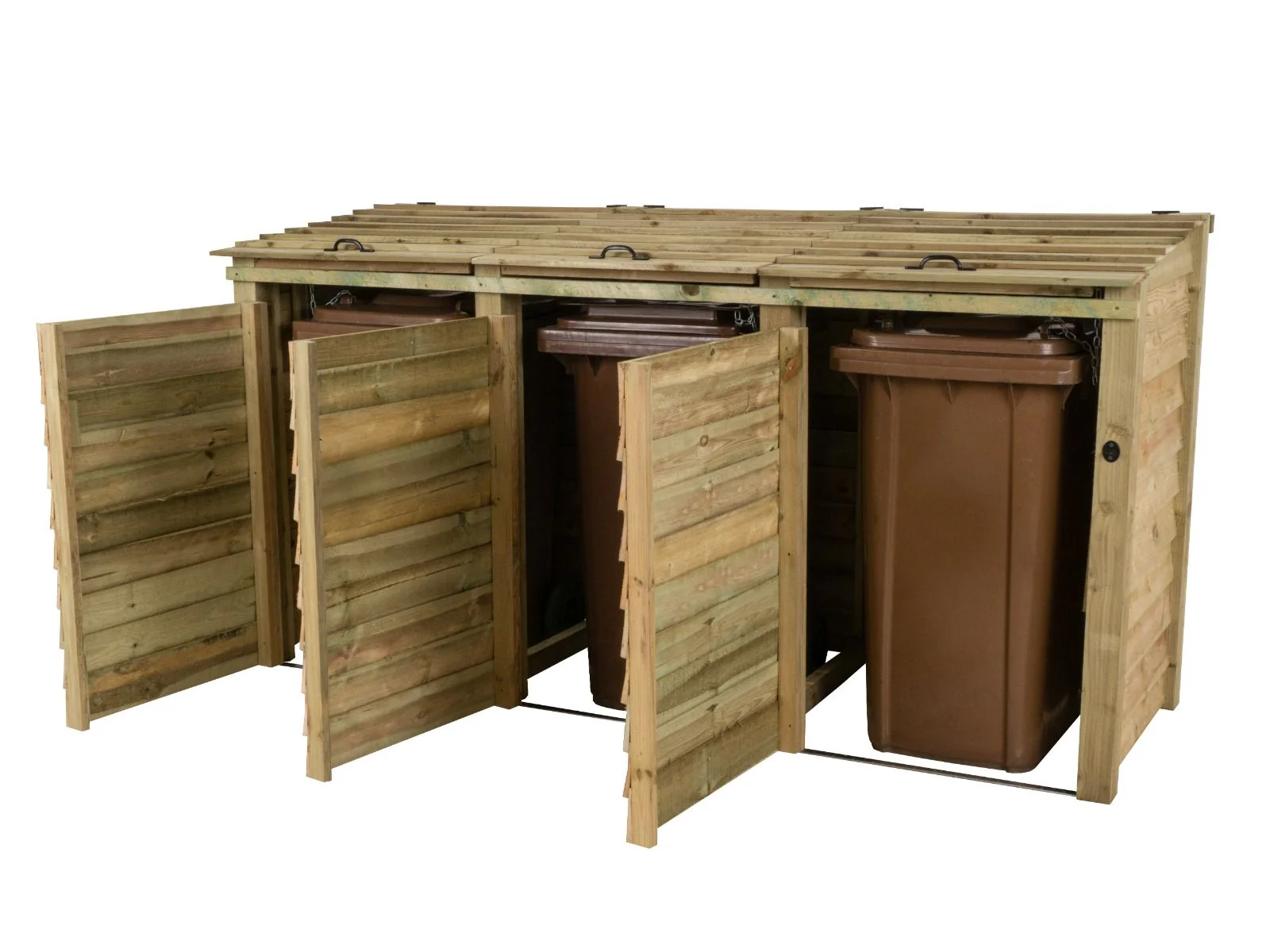 Wooden Wheelie Bin Store, Natural Finish - Image 4
