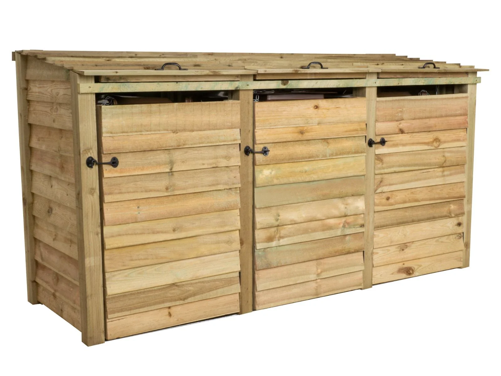 Wooden Wheelie Bin Store, Natural Finish - Image 8