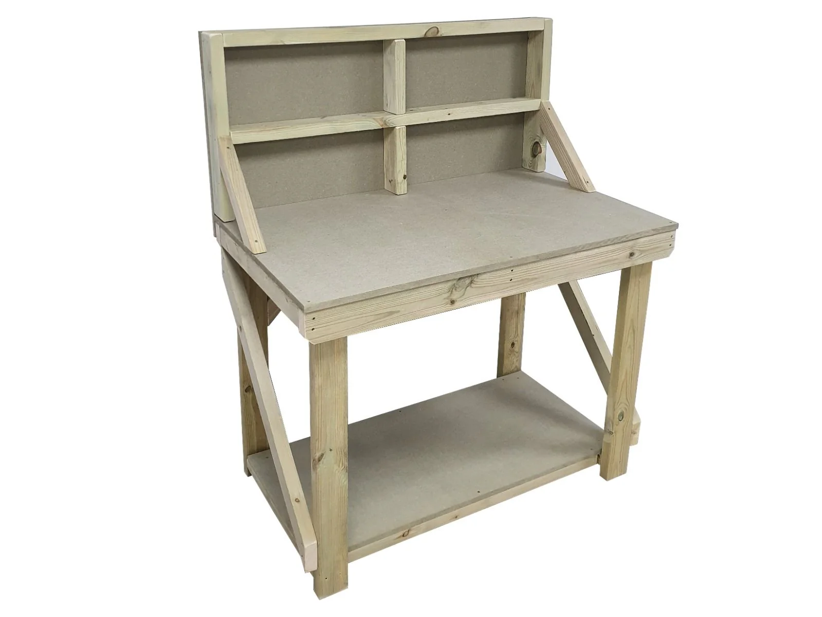 Wooden workbench 18mm uniMDF Moisture resistant top with back panel