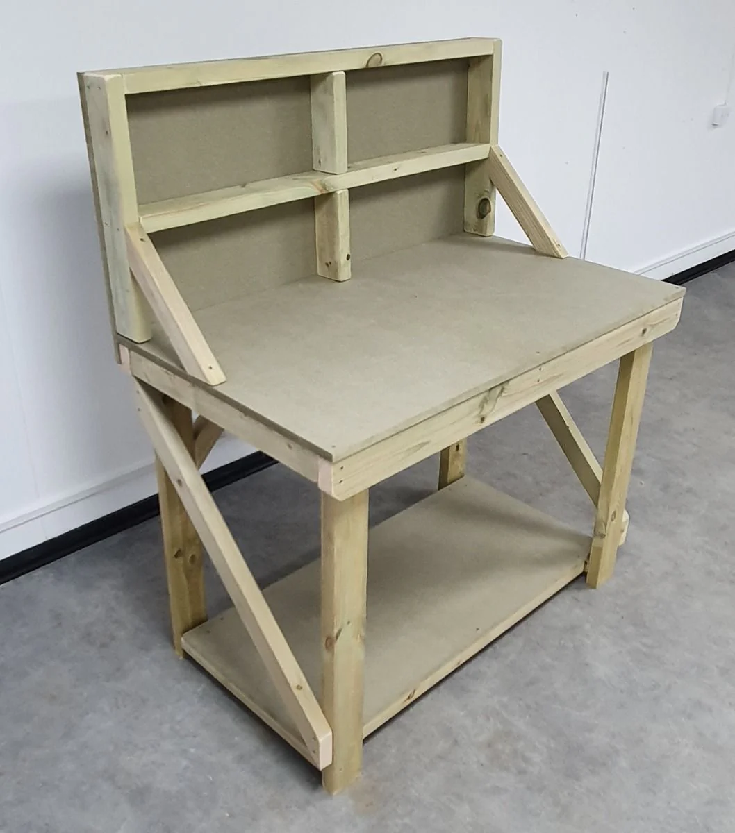 Wooden workbench 18mm uniMDF Moisture resistant top with back panel - Image 5