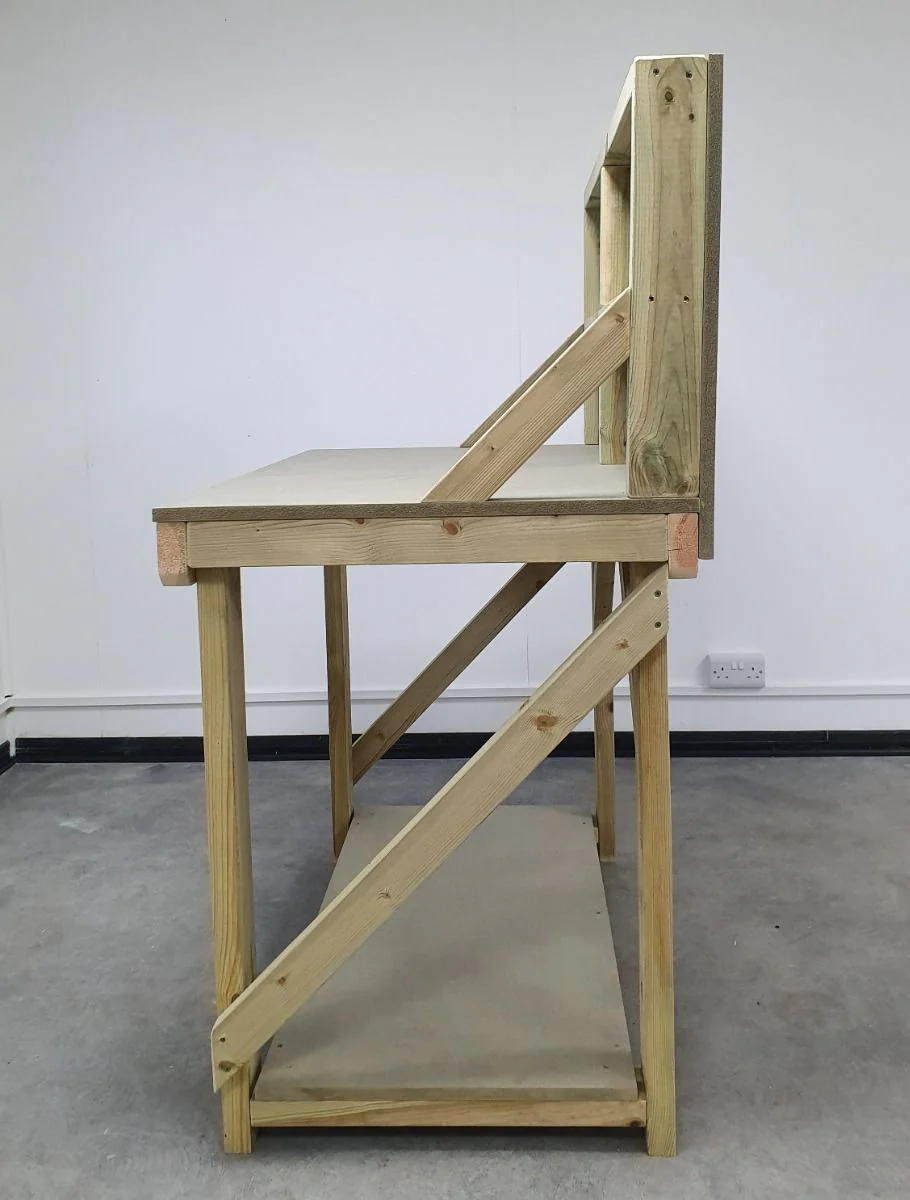 Wooden workbench 18mm uniMDF Moisture resistant top with back panel - Image 6
