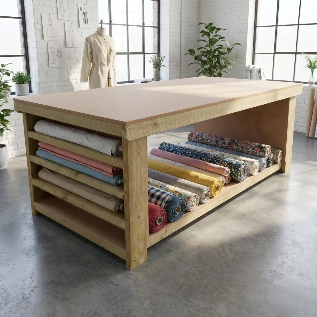 Wooden Workbench MDF Top with Extra shelving Depth-4ft - Image 10